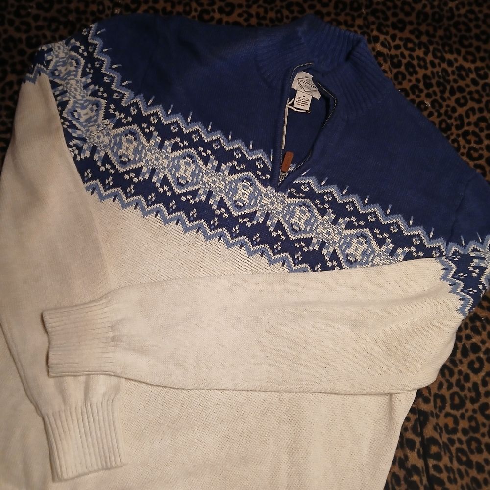 NWT ST. JOHN'S BAY Mock Turtle Neck Sweater With Zipper Men's Size Medium
